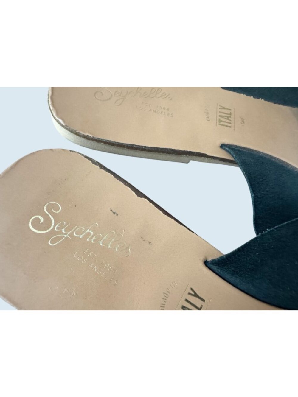 SEYCHELLES Total Relaxation Black Criss Cross Slide Sandals Size 10 - Picture 7 of 8